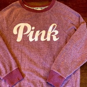 PINK Pink Crewneck Sweatshirt Extra Small